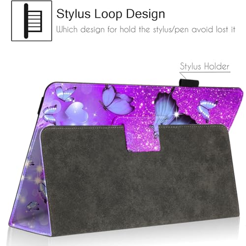 Universal 10 10.1 Inch Android Tablet Case,Slim Folding Stand Cover for All 9"-10.5" Touchscreen Tablet Case with Stylus Pen Holder,Butterfly 01 - color: Butterfly 01