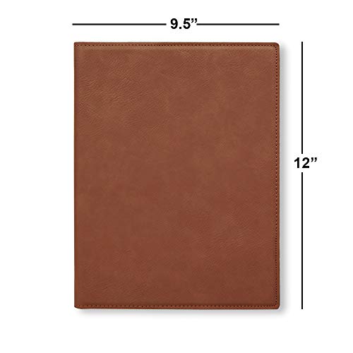 Large 9.5" X 12" Portfolio Notepad, Monarch Butterfly, Personalized Engraving Included (Dark Brown) - color: Dark Brown, size: Large 9.5 X 12