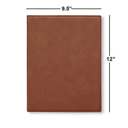 Large 9.5" X 12" Portfolio Notepad, Monarch Butterfly, Personalized Engraving Included (Dark Brown) - color: Dark Brown, size: Large 9.5 X 12