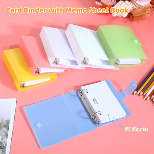 6 PCS Index Card Binder with Dividers,3x5 Inch Index Card Binder,2 Rings Card Binders Organizer Binders Notebook with 60 Pages Sheets for Office Home Elementary School Classroom (6pcs)