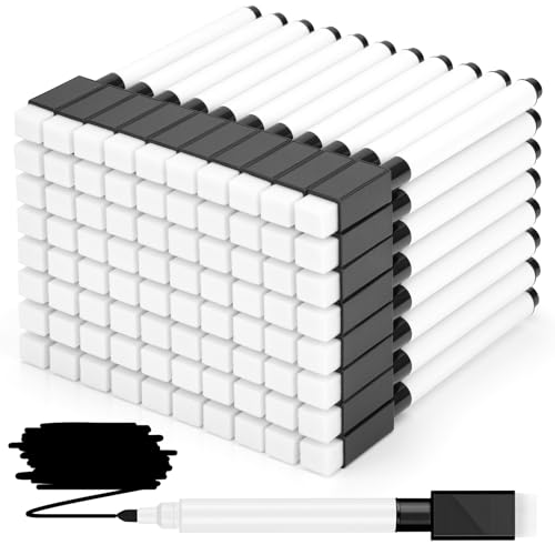 300 Pcs Black Magnetic Dry Erase Markers with Eraser Cap, White Board Mini Dry eraser Markers Bulk, Fine Point Tip White Board Marker for Teachers Office School Supplies - size: 1 Count (Pack of 300)