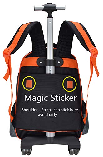 Meetbelify 3Pcs Rolling Backpack for Boys with Lunch Bag Pencil Case School Bags Wheeled Backpack - color: Gray