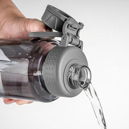 Fanhaw 32 oz Clear BPA-Free Tritan Water Bottle with Fast-Flow Spout Lid, BPA-Free & Leak-Proof Wide-Mouth Reusable Bottle for Gym, School & Office, Back to School Essentials (Gray) - color: Gray, style: 32 Ounces