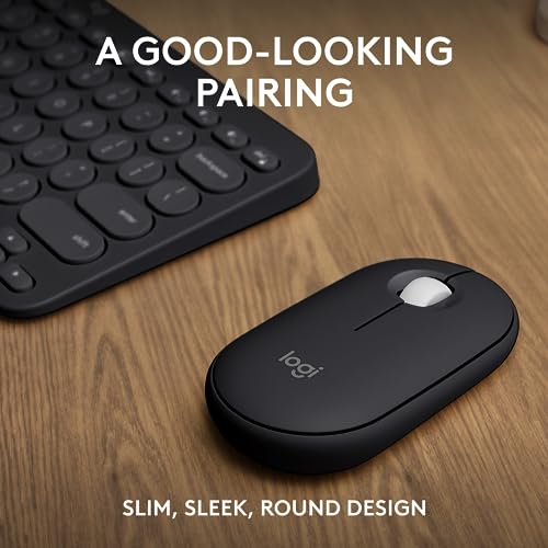 Logitech Pebble 2 Combo Wireless Keyboard and Mouse, Portable - Black | Quiet, portable, customizable, Logi Bolt, Easy-Switch, compatible with macOS, iPadOS, and Chrome - color: Black