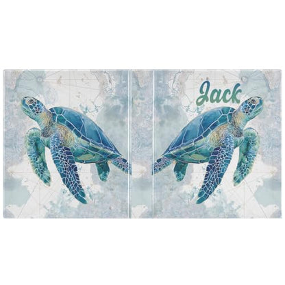 Custom 3 Ring Binder Sea Turtle Pattern 1.5" Round Ring Binders Personalized Name View Binder with 200 Sheet for School Supplies Women Men Office, 1 Pack - color: Custom Sea Turtle Pattern