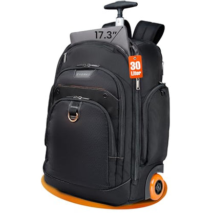 EVERKI Atlas Wheeled 2 Rolling Backpack, 30L 13 To 17.3-Inch Laptops Travel Backpack with Wheels for Professional, RFID-Blocking Pocket, Book Bag with Wheels, Business Travel. Quick-access Pockets - size: Atlas Wheeled V2 - 30L