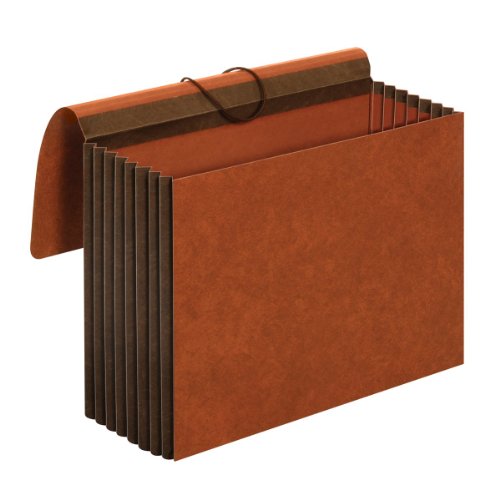 Pendaflex File Wallets, Heavy Duty, 5-Pack, Letter Size, Extra Wide, 7" Expansion, Brown, Elastic Cord Closure, Reinforced Covers for Secure Home Office Document Storage - size: Letter