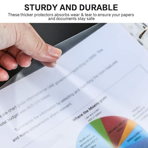 Sheet Protectors, PANDRI 700 Pack Clear Heavy Duty Plastic Page Protectors Sheet Reinforced 11-Hole Fit for 3 Ring Binder Fits Standard 8.5 x 11 Paper, 9.25 x 11.25 Top Loaded, Excluding Acid - size: 700 PACK
