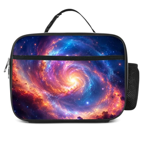 Space Lunch Bag Insulated Reusable Lunch Box Kids Girls Boys Cooler Thermal Tote Bag For Men Women School Work Picnic - color: Space