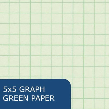 ROARING SPRING Graph Ruled Engineering Pad, Engineering Graph Paper Pad, 5x5 Grid to Edge, 8.5" x 11", 200 Sheets, 3 Hole Punched, Green Tinted Sheets, Made in USA - color: Green, size: Grid-to-Edge (200 Sheets) (Pack of 1)