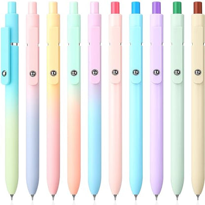 Epakh Gel Pens, 10 Pcs 0.5mm Quick Dry Black Ink Fine Point Smooth Writing Pens High End Series Retractable Aesthetic Ballpoint for Office School Supplies Women Men Gifts(Macaron Color,Classic) - color: Macaron Color, style: Classic