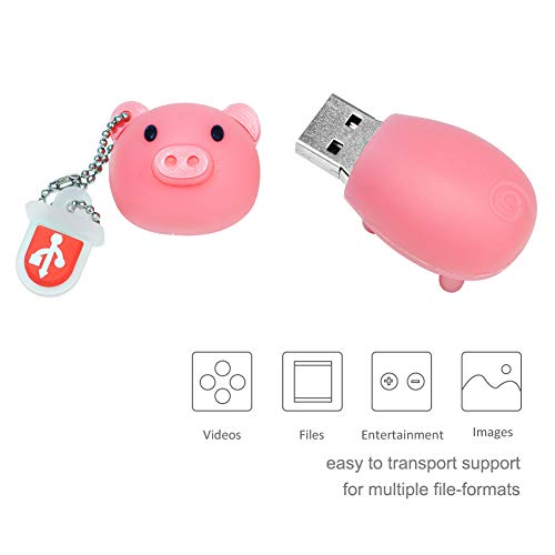 32GB Cute Piggy USB Flash Drive with Chain Present USB Drive for Kids Students School Job - color: Pig, size: 32GB