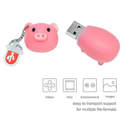 32GB Cute Piggy USB Flash Drive with Chain Present USB Drive for Kids Students School Job - color: Pig, size: 32GB