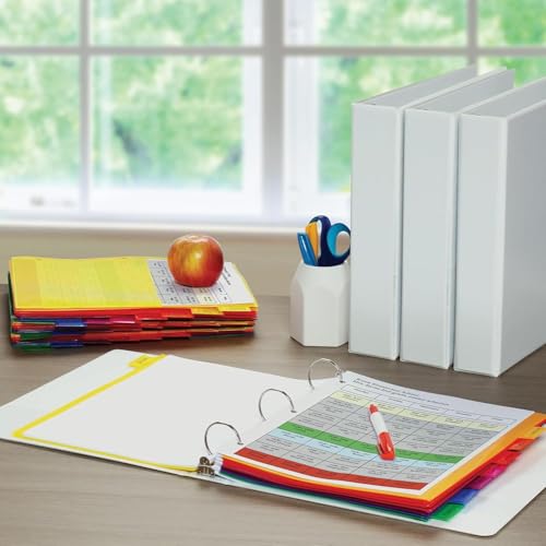 Oxford Heavy-Duty 8-Tab Plastic Binder Dividers with Insertable Tabs & Pockets for Three Ring Binders - Essential Back to School Supplies and Organization Solution, 1 Set