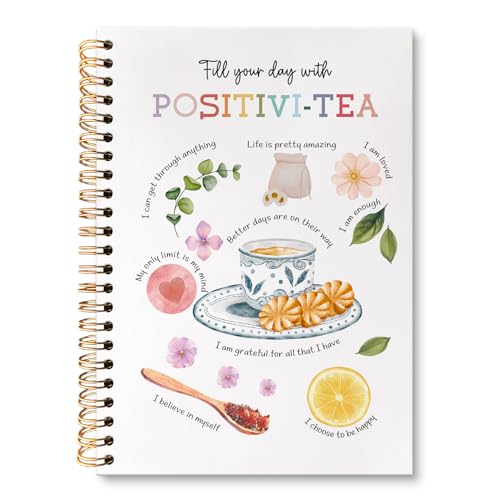 Mental Health Office Spiral Notebook Journal, Psychologist Therapist Gift Journal for Women,Positivi-Tea Journal, Therapy Notebooks for Note Taking, Gift for Therapist, 5.5 X 8.3 Inch - color: Tea