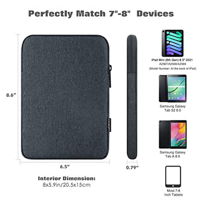 MoKo 7-8 Inch Tablet Sleeve Bag, Polyester Pouch Cover Case Slim Design | Fits iPad Mini (A17 Pro) 8.3" 2024, iPad Mini 6/5/4/3/2/1, Samsung Galaxy Tab S2 8.0, Tab A 8.0, ZenPad Z8s 7.9, Space Gray - color: Space Gray, size: 7-8 inch