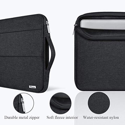 Voova 13 13.6 Inch Laptop Sleeve Case Compatible with MacBook Air 13 M1/M2/M3/M4 2020-2025, MacBook Pro 13/14, IPad Air/Pro 13, Waterproof Slim Computer Bag Cover with Handle, Black - color: Black, size: 12.6-13.6 Inch