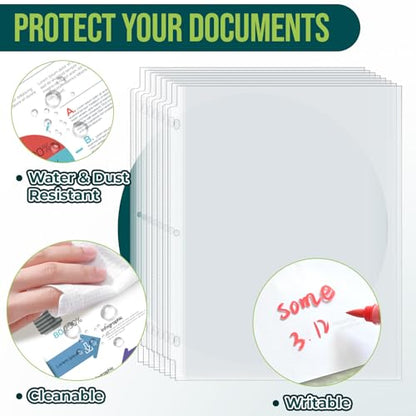 Sheet Protectors 8.5 x11 Inch Clear Page Protectors for 3 Ring Binder,100 Pack Plastic Sleeves for Paper,Documents and Photos,Top Loading Binder Sleeves Paper Protector Letter Size - size: 100 Pack