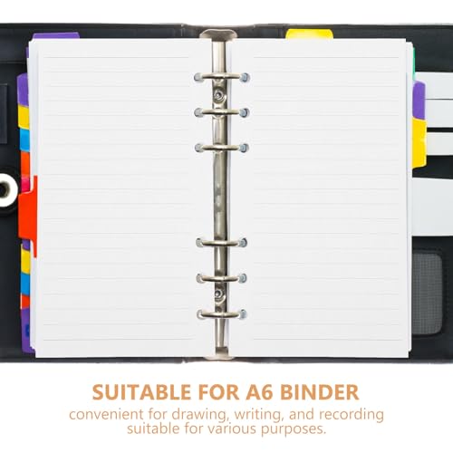 FOMIYES 6-hole A6 Loose Leaf Paper Refill, 45 Sheets College Ruled Lined Notepad Replacement Inserts for Personal Notebook and Planner, Detachable Filler Paper for School and Office Use