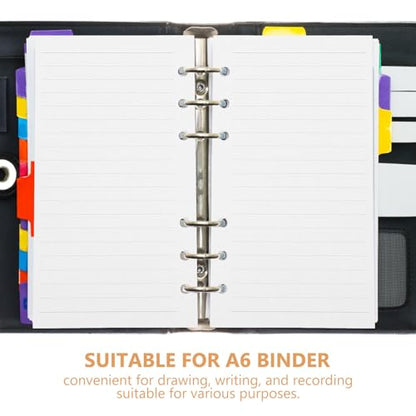 FOMIYES 6-hole A6 Loose Leaf Paper Refill, 45 Sheets College Ruled Lined Notepad Replacement Inserts for Personal Notebook and Planner, Detachable Filler Paper for School and Office Use