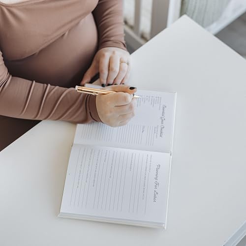 Pearhead Pregnancy Journal, Linen Guided Pregnancy Memory Book with Sonogram Photo Insert, Beige - color: Linen Pregnancy Journal