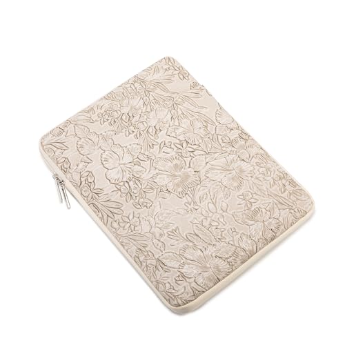 Kinmac 360° Protective Vertical Laptop Sleeve Case Cover Bag (Apricot Flower PU, 12.5 inch-13.3 inch) - color: Apricot Flower PU, size: 12.5 inch-13.3 inch