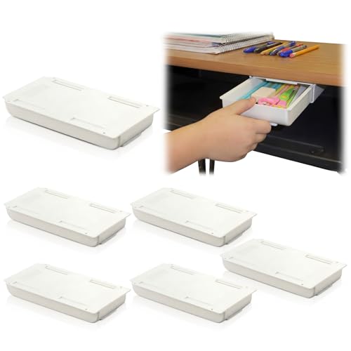 FoldTier 6 Pcs Student Desk Organizer for Classroom Under Desk Drawer for Students Adjustable Desktop Storage Dividers Organizer Accessories Supplies for Back to School First Day of School Gift