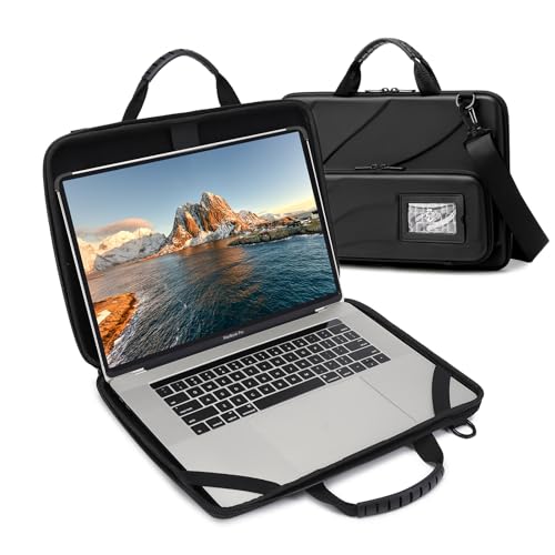 Laptop Case Hard Shell Laptop Bag for Men Women with Shoulder Strap - color: Black, size: 13-14 inch laptop case