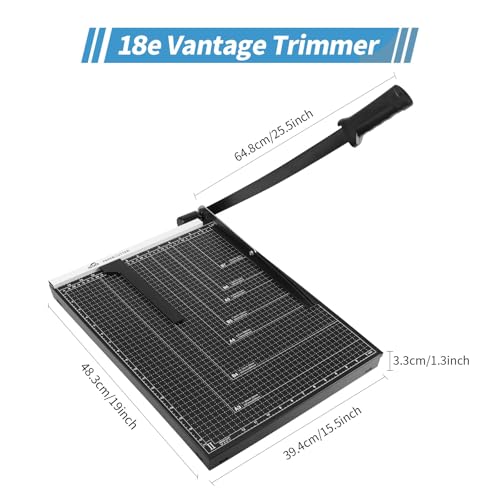 ISDIR Guillotine Paper Cutter 18" with Integrated Pressure Bar – Heavy Duty Metal Base, 15 sheet Capacity, Magnetic Guide & Safety Guard – Precision Trimmer for Cardstock, Crafts, DIY, Photos & Office - color: 18"black