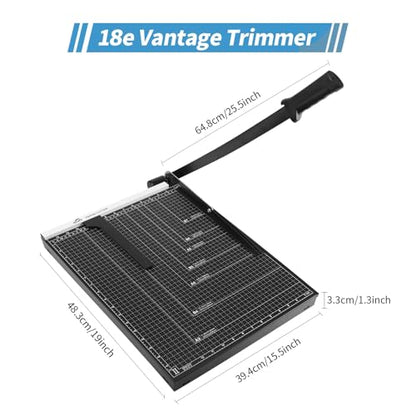 ISDIR Guillotine Paper Cutter 18" with Integrated Pressure Bar – Heavy Duty Metal Base, 15 sheet Capacity, Magnetic Guide & Safety Guard – Precision Trimmer for Cardstock, Crafts, DIY, Photos & Office - color: 18"black