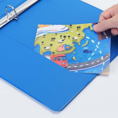 COMIX Sturdy 1 Inch Binders 3 Ring with Clear View Cover, 1" Slant-D Ring View Binder Holds 225 Sheets of US Letter Size Paper, 6 Pack (Light Blue) - color: Light Blue, size: 1 inch