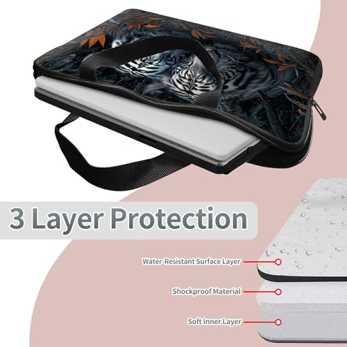 Universal Laptop Sleeve Tablet Case 12 inch, White Tiger Slim Carrying Case Durable Handbag Travel Laptop Bag for Surface Pro 9 8 7/Laptop Go 2 3, MacBook Air 11/12 - color: White Tiger, size: 12 inch
