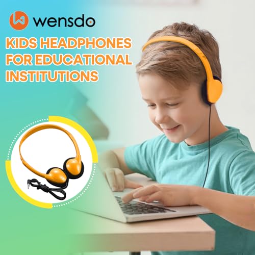 Kids Headphones Bulk 5 Pack for School Classroom Students, Wired On-Ear Headset Class Set for K-12 Teachers Children Teens, 3.5mm Jack for Chromebook Laptop Computer PC (HY857, 5 Mixed)