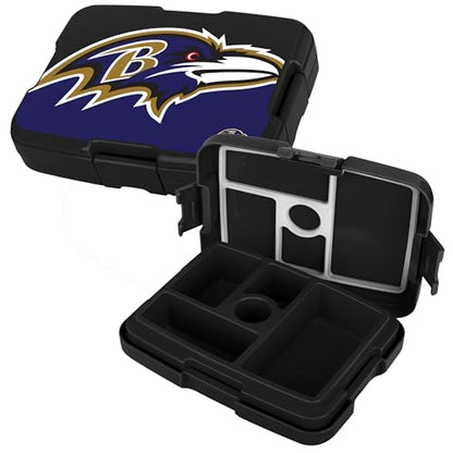 FOCO NFL Unisex-Adult Officially Licensed 2-Tone Big Logo Team Color Football Leak Proof 5 Compartment Bento Lunch Box - Baltimore Ravens - color: Baltimore Ravens