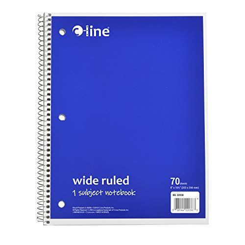 1-Subject Notebook, Wide Ruled, Blue, Case of 24 (22038-CT) - color: Blue