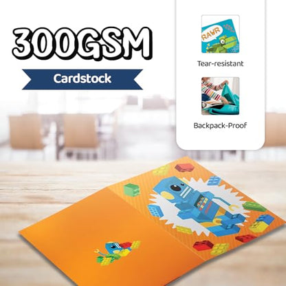 8 Kids Pocket Folders - Homework Folders in Futuristic Robots, Spaceships and Blocks Themes - Kids Folders with Pockets -8 Unique Designs in Front and Back Cover- 2 x 9.25 inch (8 Pack) - style: Futuristic Robots
