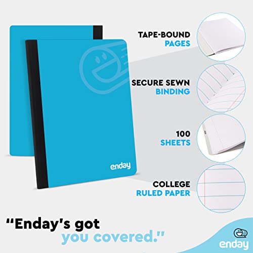 Enday Composition Notebooks College Ruled Paper, Hard Cover Composition Notebook, Premium Lined Composition Books, 100 Sheets Ruled Notebook, Blue and Purple (2 Pack) - color: BLUE - PURPLE