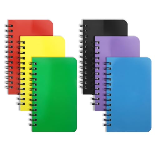 KTOJOY 6 Pack Small Spiral Notebook Pocket Notebook 3x5 Spiral Notepads With Lined Pages, Small Top Spiral Notebook Little Mini Memo Steno Note Pads for Outdoor Home Office College School