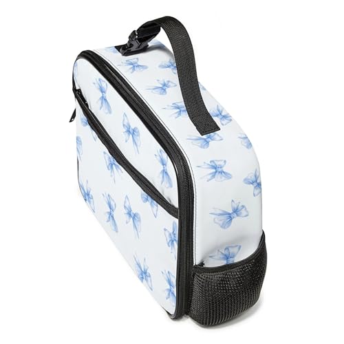 WOBAGMEN Bow Lunch Box for Kids, Cute Insulated Lunch Bag for Boys Girls,Waterproof Lunch Box with Water Bottle Holder for Teens Adults Picnic Travel Back to School (Blue Big Bow) - color: Blue Big Bow