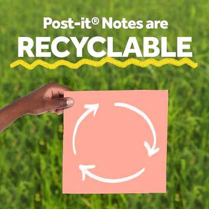 Post-it Super Sticky Big Notes, 8 in. x 8 in., Extra Large Sticky Notes in Papaya Fizz, 2 pads, 60 Sheets Total, Great for Vision Boards, Creative Projects, Study Spaces, Group Brainstorming, and More - color: Papaya Fizz