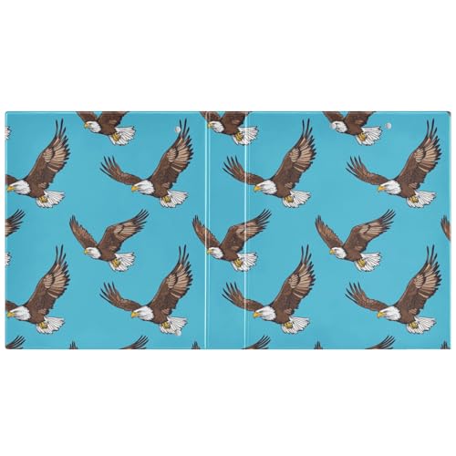 Fustylead Flying Eagle 3 Ring Binder, D-Rings 1.5" Hardcover Folder, Fits 200 Sheets of A4 Paper, Durable Clipboard & Clean View with Inside Pockets for School Home Office - size: 12.4x10.63x2.36 Inch-1 Pack