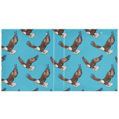 Fustylead Flying Eagle 3 Ring Binder, D-Rings 1.5" Hardcover Folder, Fits 200 Sheets of A4 Paper, Durable Clipboard & Clean View with Inside Pockets for School Home Office - size: 12.4x10.63x2.36 Inch-2 Pack