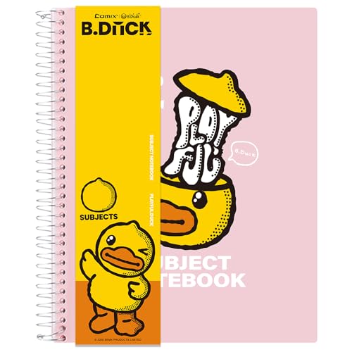 Comix 3 Subject Notebook with 3 Divider, 8.5" x 11" letter size, 150 Sheets College Ruled Notebook with Plastic Cover for Office/School/Home, Pink - color: Pink