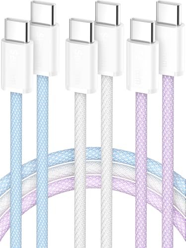 USBC to USB C Cable 3FT+6FT+10FT 3-Pack 60W (20V/3A), Type C to C Long Charger Cord Fast Charging for iPhone 15 16 17 Pro Max Plus, Samsung Galaxy S24/S23 S22, MacBook/iPad/Apple/Android USB-C - size: 3FT+6FT+10FT