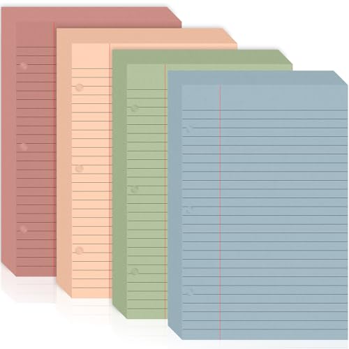 200 Sheets Half Letter Lined Paper 5.5 X 8.5 In Colored Notebook Paper College Ruled Loose Leaf Paper 3 Hole Punched Half Mini Binder Inserts Fit 3 Ring Binder for School Office