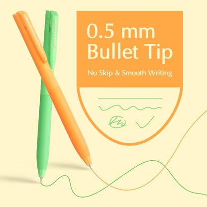 Bribobo Colored Gel Pens, 0.5mm Quick Dry Fine Point Pen, 18 PCS | Smooth Writing Pens for Note Taking and Journaling
