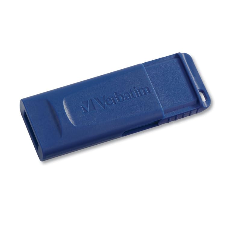 Verbatim 8GB Retractable USB 2.0 Flash Thumb Drive with Microban Antimicrobial Product Protection – Five Pack Blue - size: 8 GB-5 Pack
