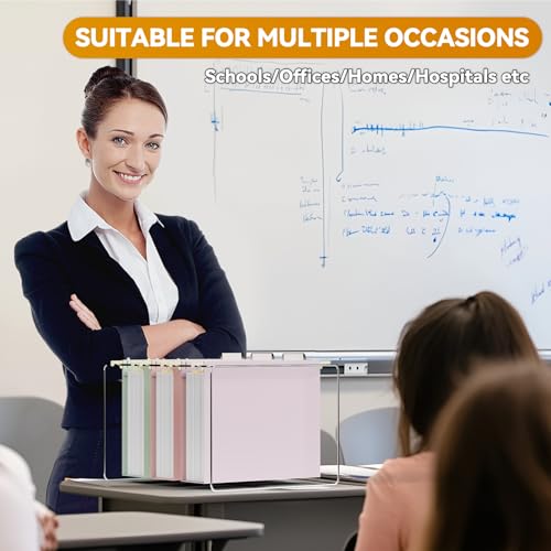 Plastic 2" Expandable Extra Capacity Hanging File Folder Letter Size | Heavy Duty File Folder with Tabs,Reinforced Job File Cabinet Folders,12 Pack Pastel Hang Folder for File Box Drawers Frame - size: 2" Expansion