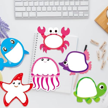Fancy Land 24 Pads Cute Sticky Notes Cartoon Animal Pattern Sticky Notes for Teachers Classrooms 720 Sheets Memo Pads Teacher Appreciation Gift Home Office Supplies Ocean - style: Ocean
