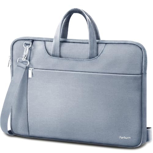 Ferkurn Laptop Case Bag Women Men Computer Sleeve with Shoulder Compatible with HP/Inspiron/Thinkpad/Vivobook/MSI/Surface, 17.3 inch, Light Grey - color: Light Grey, size: 17.3 inch